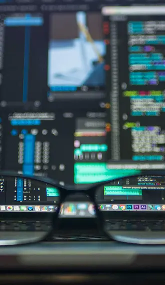 Our team working on a development by coding in HTML/CSS/JavaScript